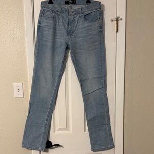 Hollister Men's Slim Straight Jeans in Light Blue